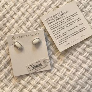 Kendra Scott silver and white earrings